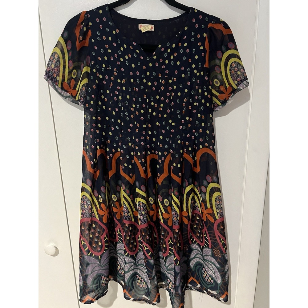 Lucca Couture Floral Dress Womens Size S Flowy Mini Boho Festival Sheer